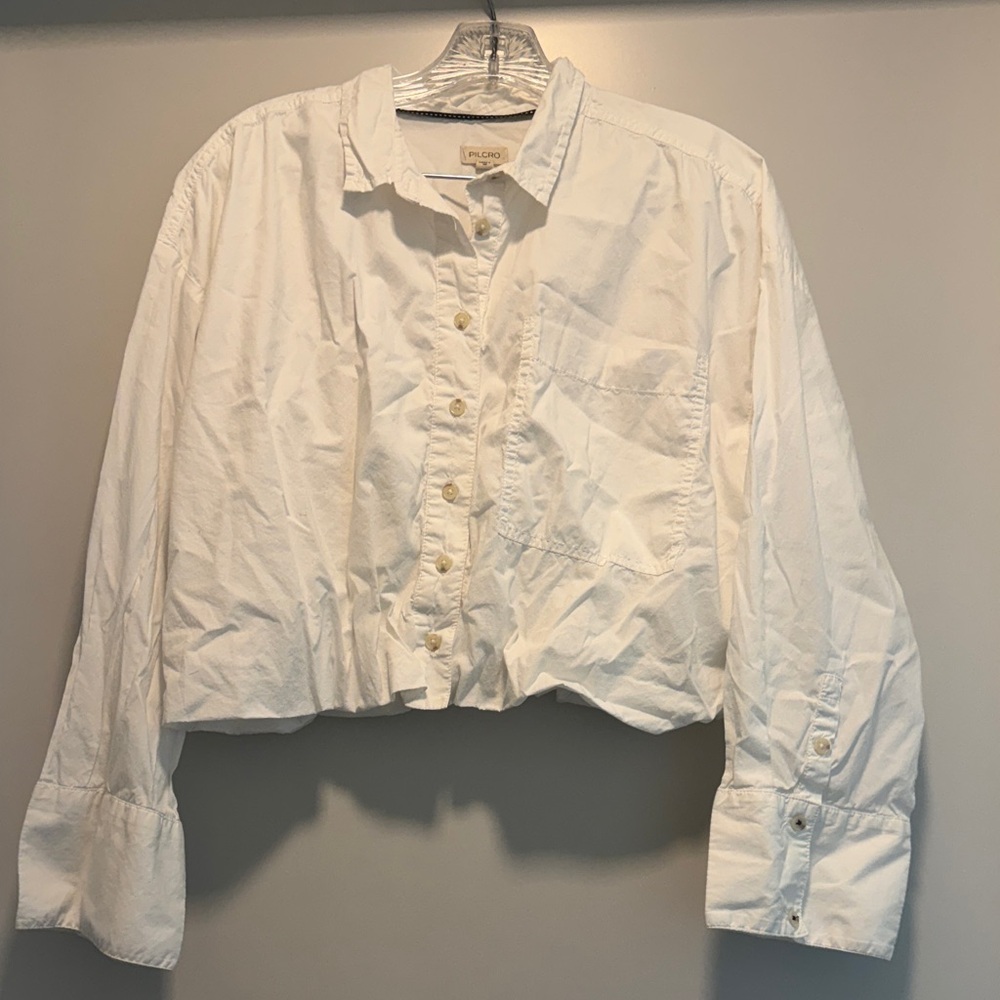Pilcro Cream Button-Down Blouse